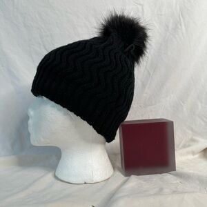 Black Winter Hat w/ Extra Fluff